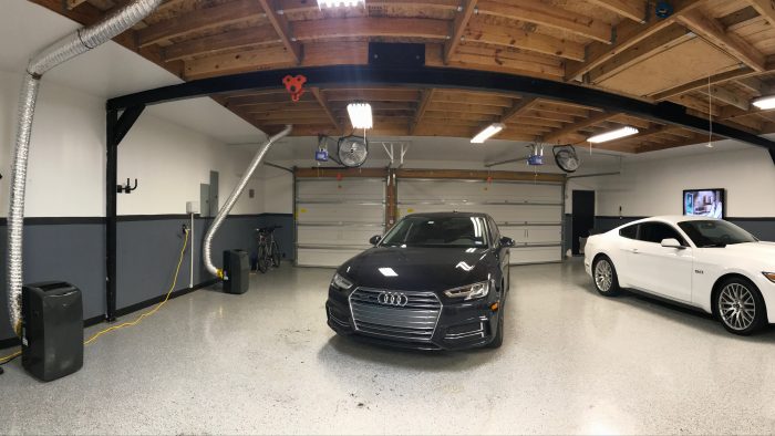 Trying to cool off the whole garage.